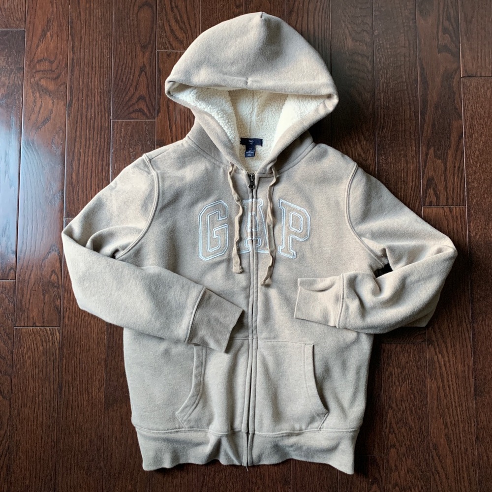 Sherpa lined zipped hoodie jacket